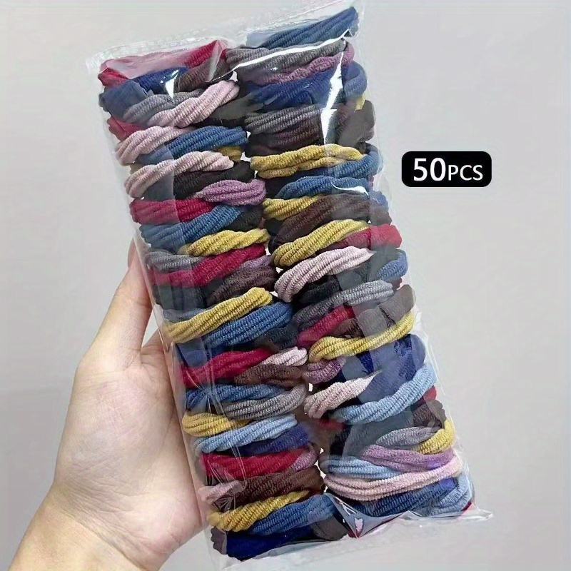 Travel Accessories Girls - 50 قطعة من ربطات الشعر الساتان