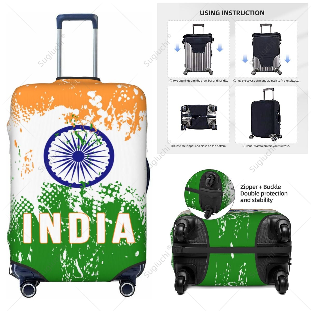 Travel Accessories India - الهند العلم غطاء الأمتعة حقيبة مرونة