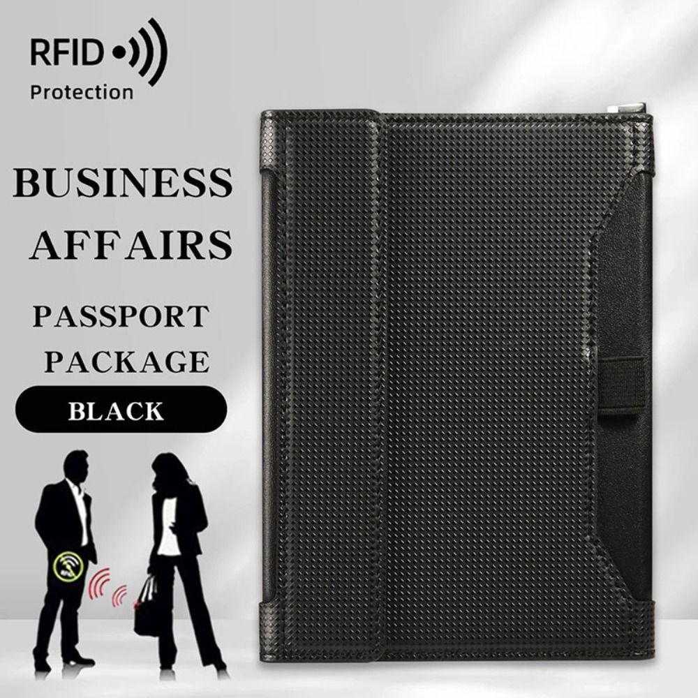 Travel Accessories Rfid - حامل جواز سفر بلون سادة، حقيبة