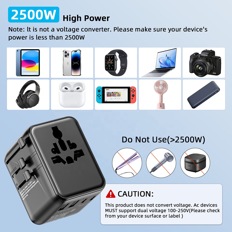 شاحن سريع PD 100W GaN مع مقبس  - مراجعة Travel Adapter Universal وسعره