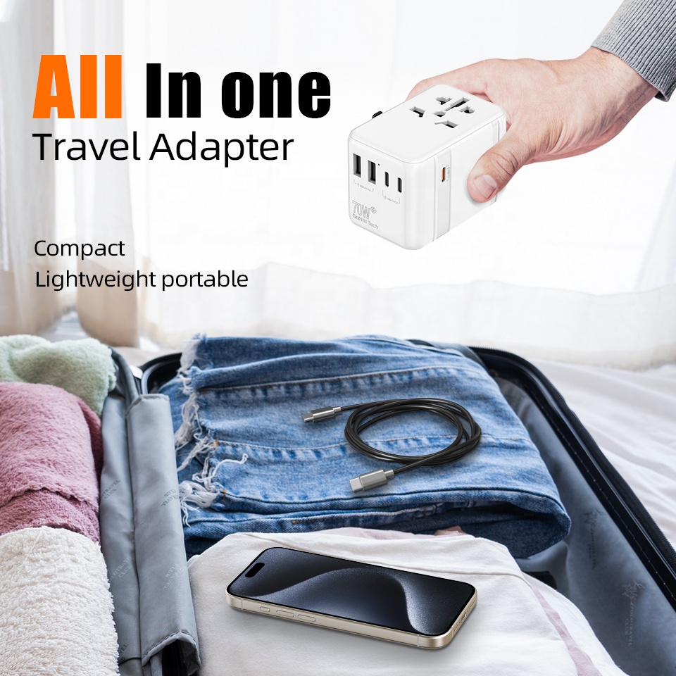 محول طاقة عالمي للسفر مع منافذ - مراجعة Travel Adapter Universal وسعره