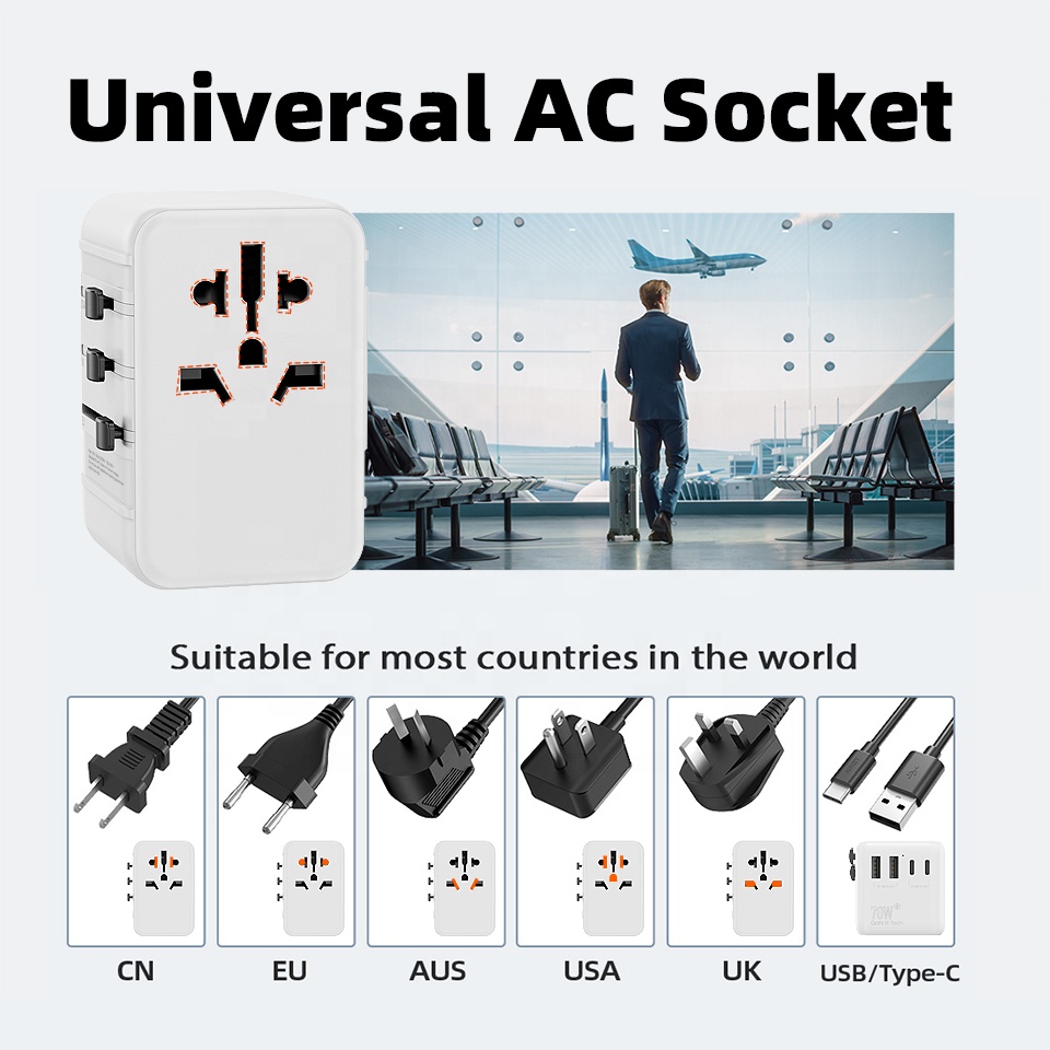 محول طاقة عالمي للسفر مع منافذ - مراجعة Travel Adapter Universal وسعره
