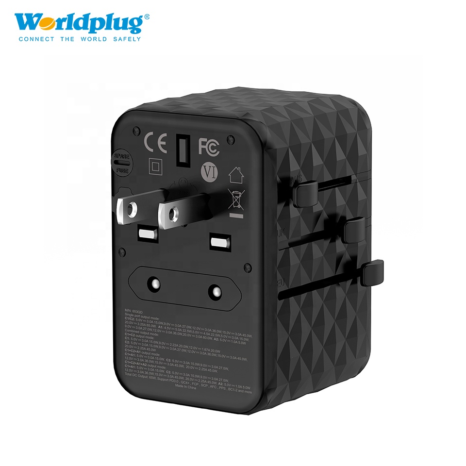 شاحن سفر PD3.0 QC 4.0 GaN بقوة - مراجعة Travel Adapter Universal وسعره